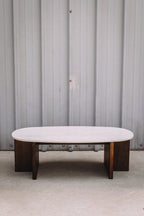 Article Sporo 47.25" Travertine Coffee Table - Walnut
