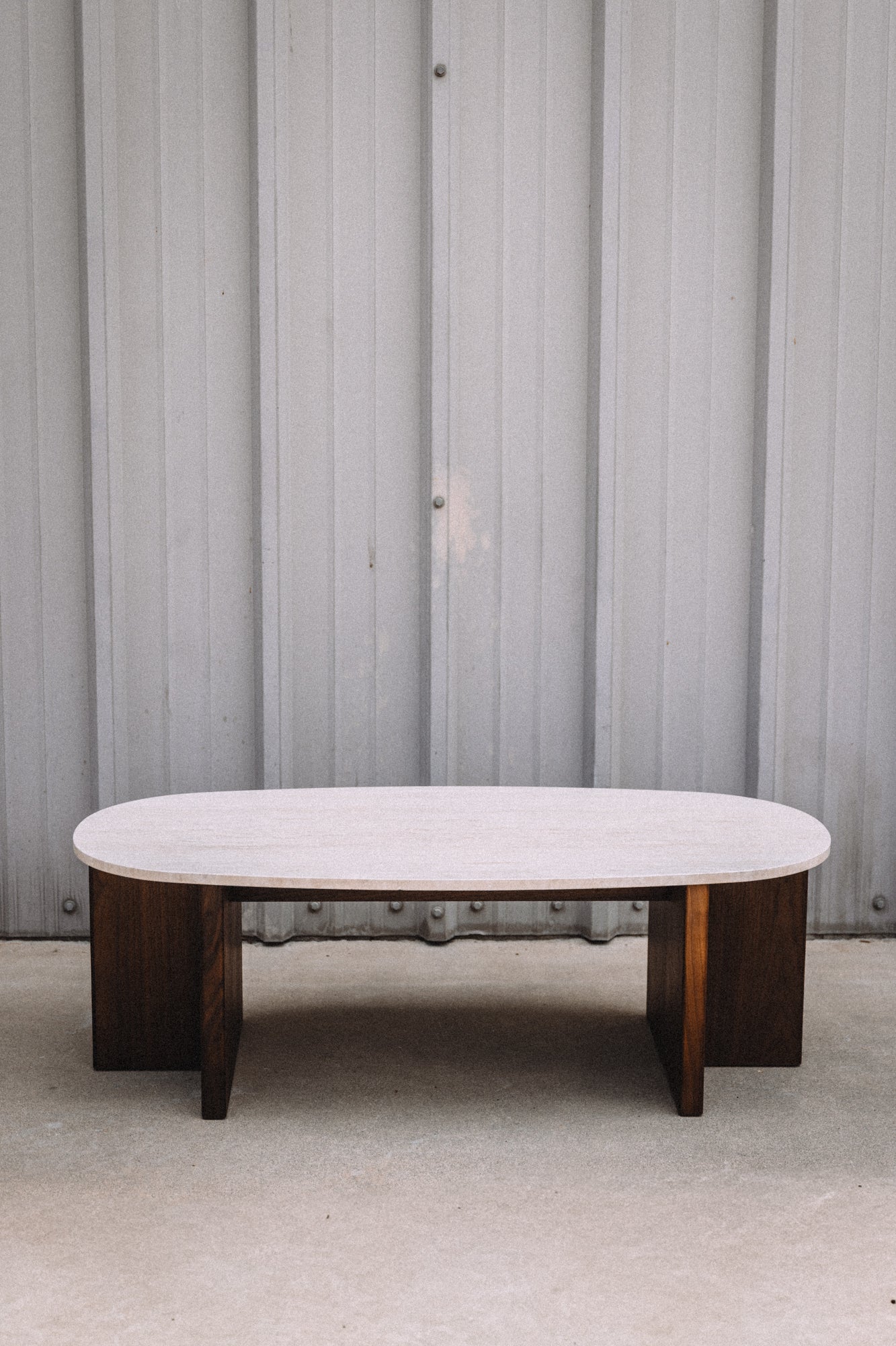 Article Sporo 47.25" Travertine Coffee Table - Walnut