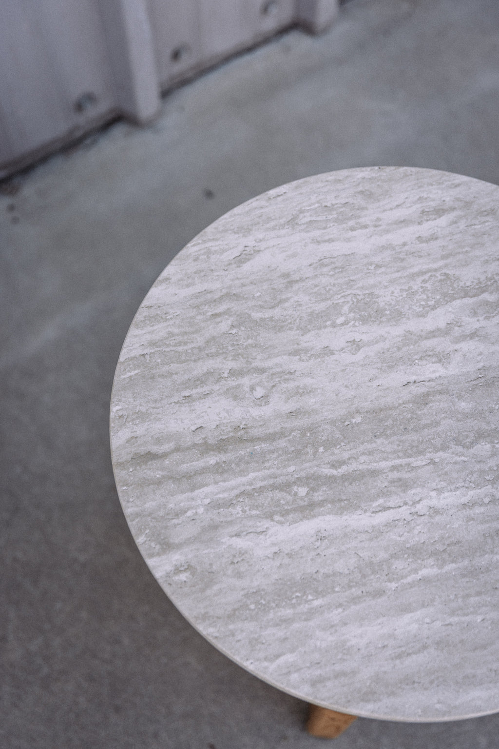 Article Sporo Travertine Side Table - Natural Oak