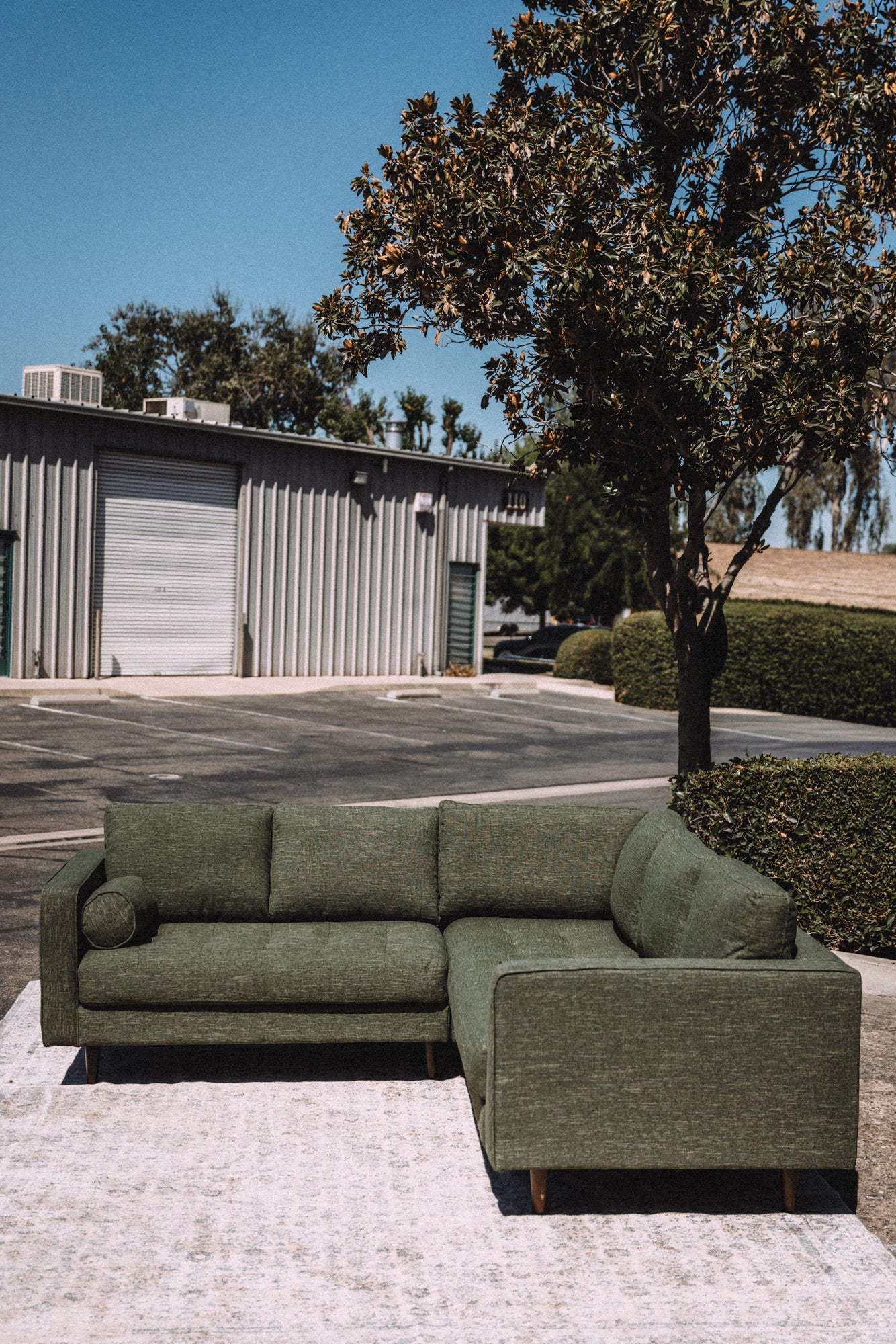 Article Sven 91" Tufted Corner Sectional - Fir Green