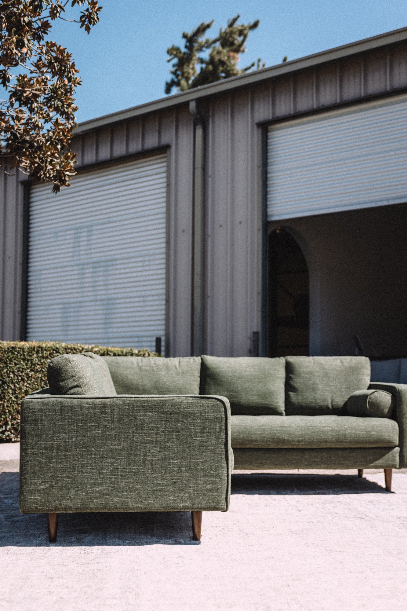 Article Sven 91" Tufted Corner Sectional - Fir Green