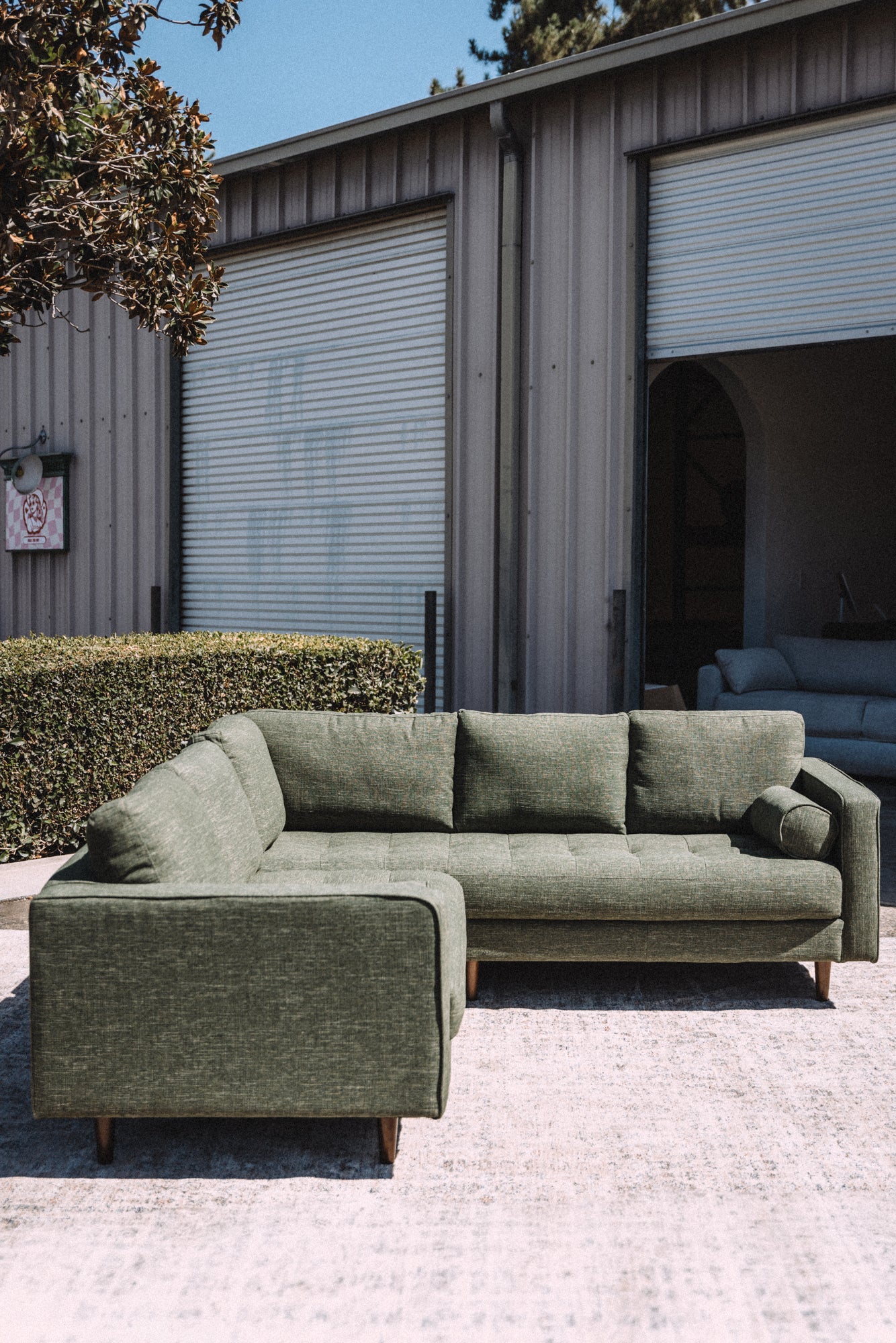 Article Sven 91" Tufted Corner Sectional - Fir Green