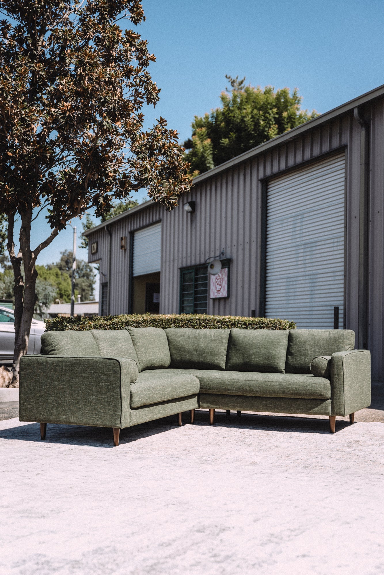 Article Sven 91" Tufted Corner Sectional - Fir Green