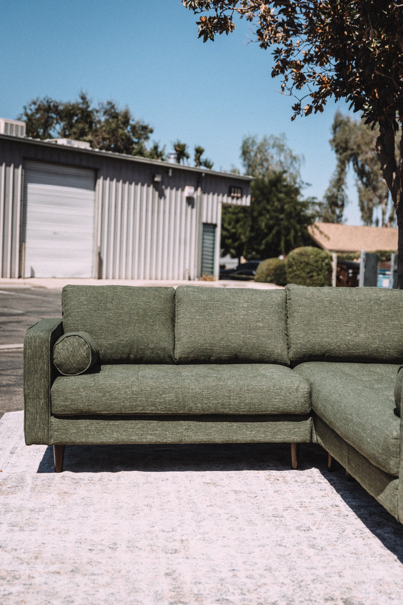 Article Sven 91" Tufted Corner Sectional - Fir Green