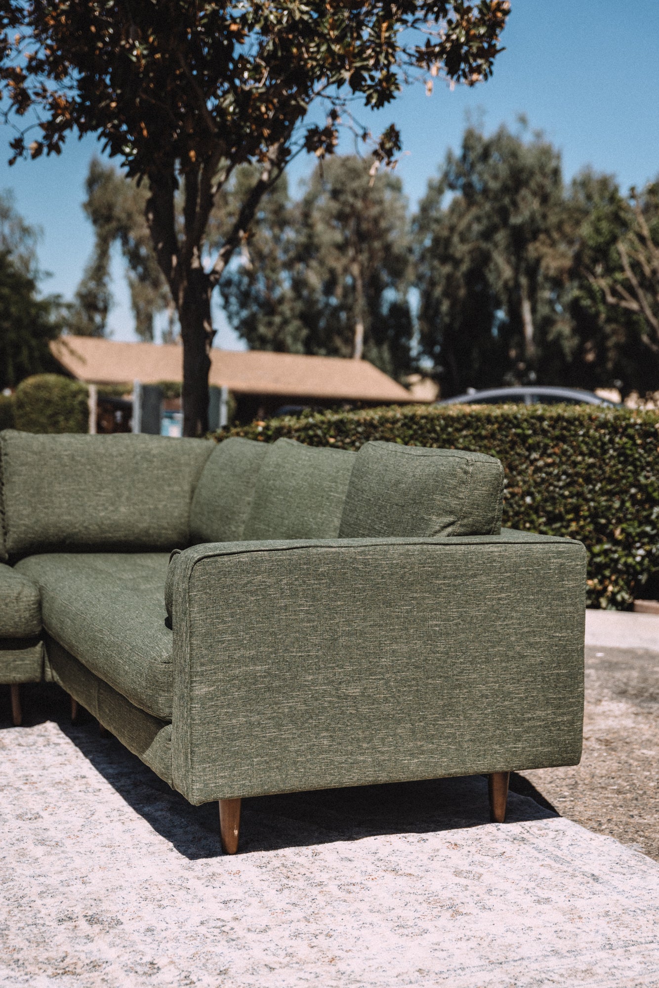 Article Sven 91" Tufted Corner Sectional - Fir Green