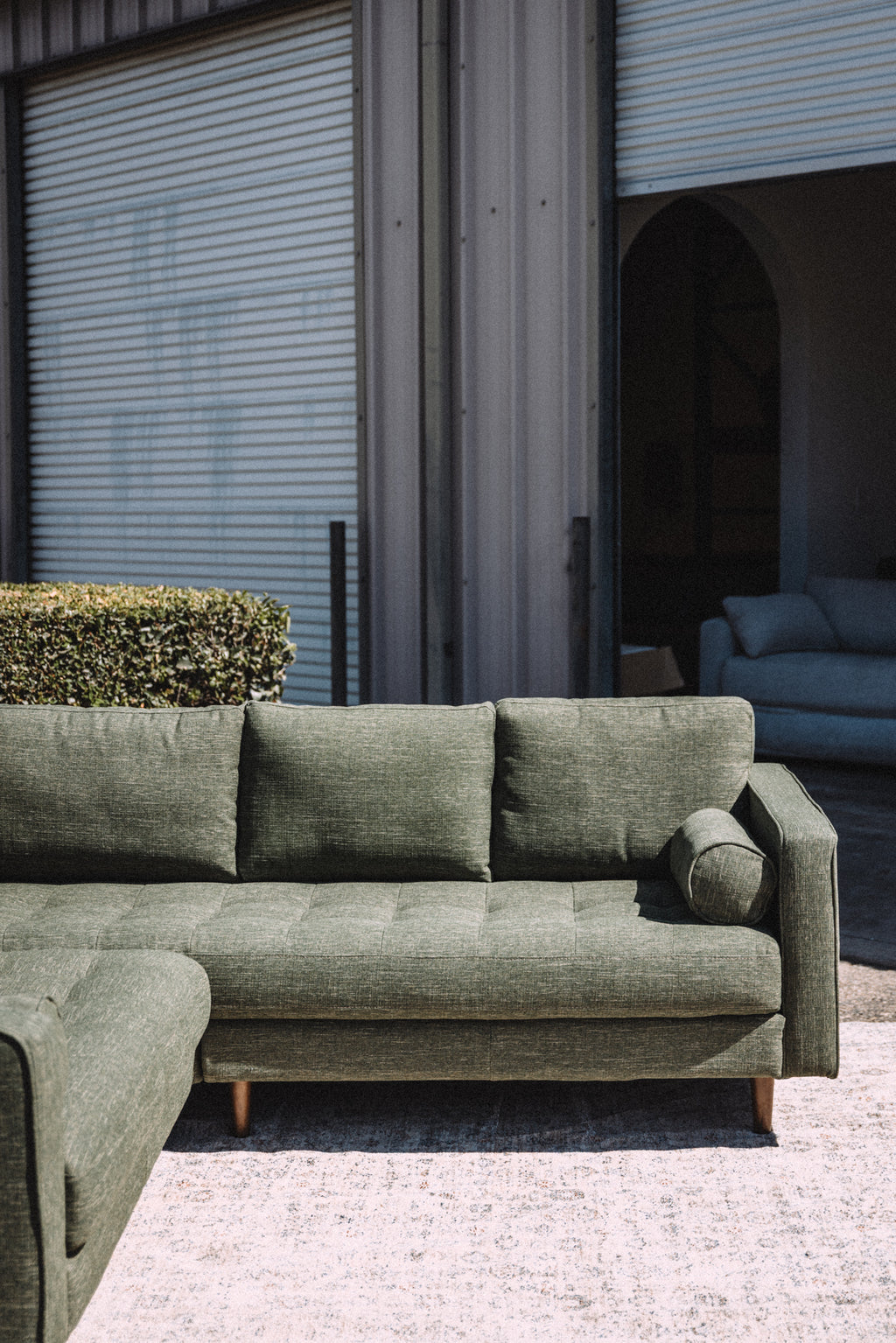 Article Sven 91" Tufted Corner Sectional - Fir Green