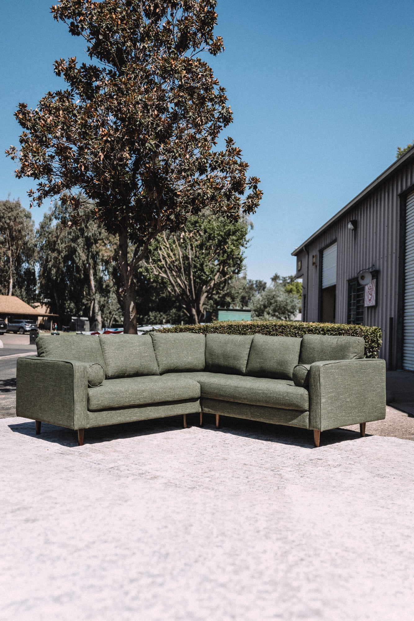 Article Sven 91" Tufted Corner Sectional - Fir Green
