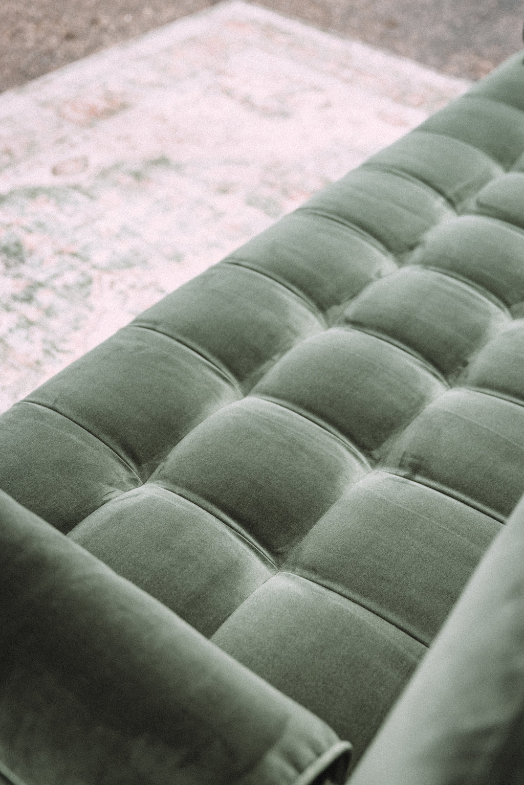 Article Sven 88" Tufted Velvet Sofa Bed Plush Pacific Green Velvet