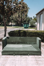 Article Sven 88" Tufted Velvet Sofa Bed Plush Pacific Green Velvet