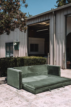 Article Sven 88" Tufted Velvet Sofa Bed Plush Pacific Green Velvet