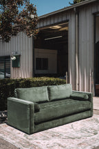 Article Sven 88" Tufted Velvet Sofa Bed Plush Pacific Green Velvet