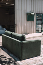 Article Sven 88" Tufted Velvet Sofa Bed Plush Pacific Green Velvet