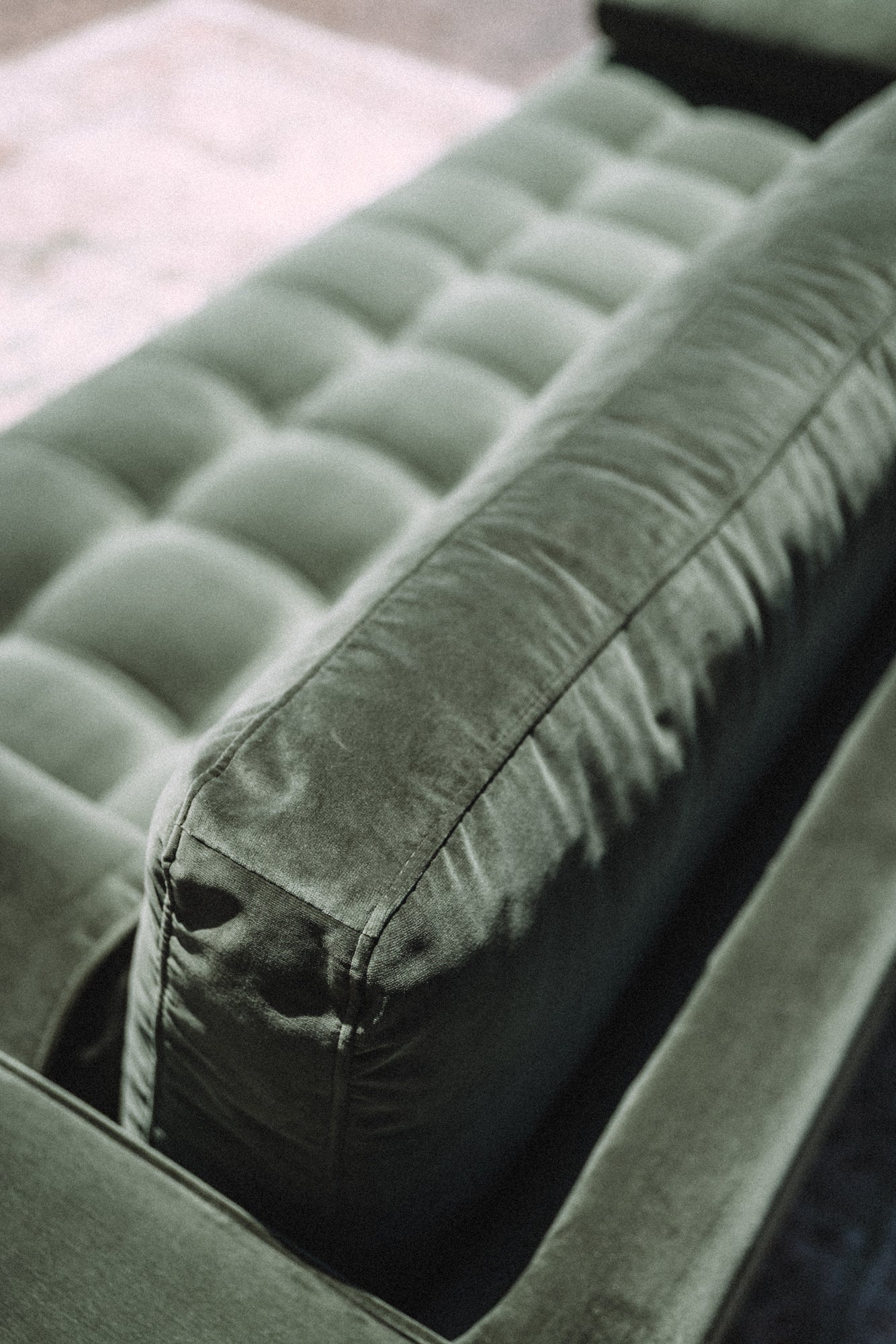 Article Sven 88" Tufted Velvet Sofa Bed Plush Pacific Green Velvet