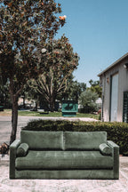 Article Sven 88" Tufted Velvet Sofa Bed Plush Pacific Green Velvet