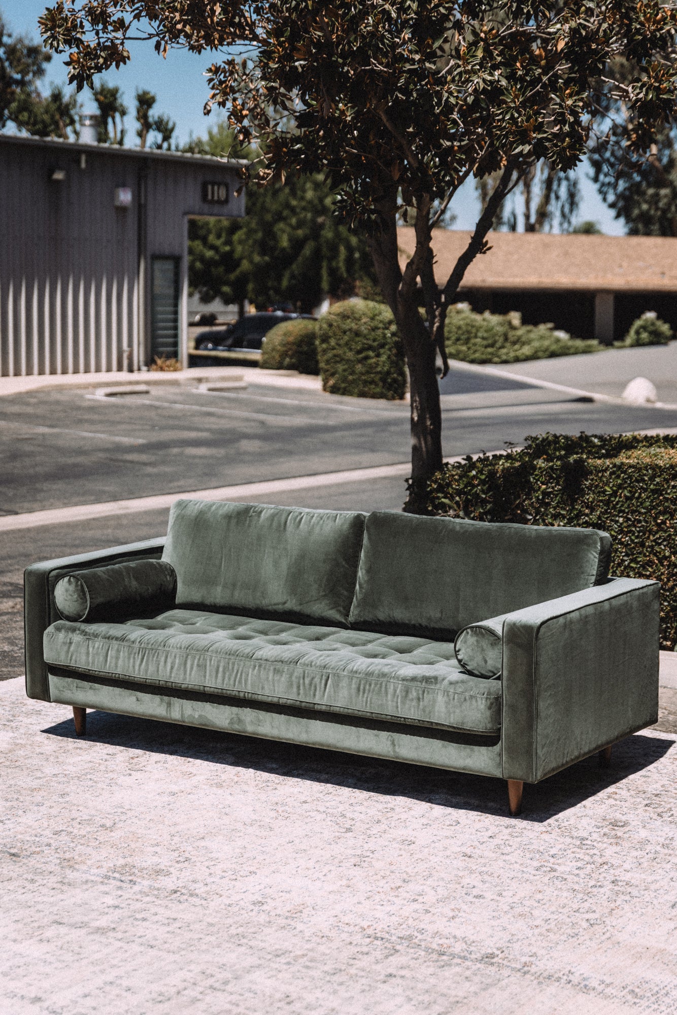 Article Sven 88" Tufted Velvet Sofa - Plush Pacific Green