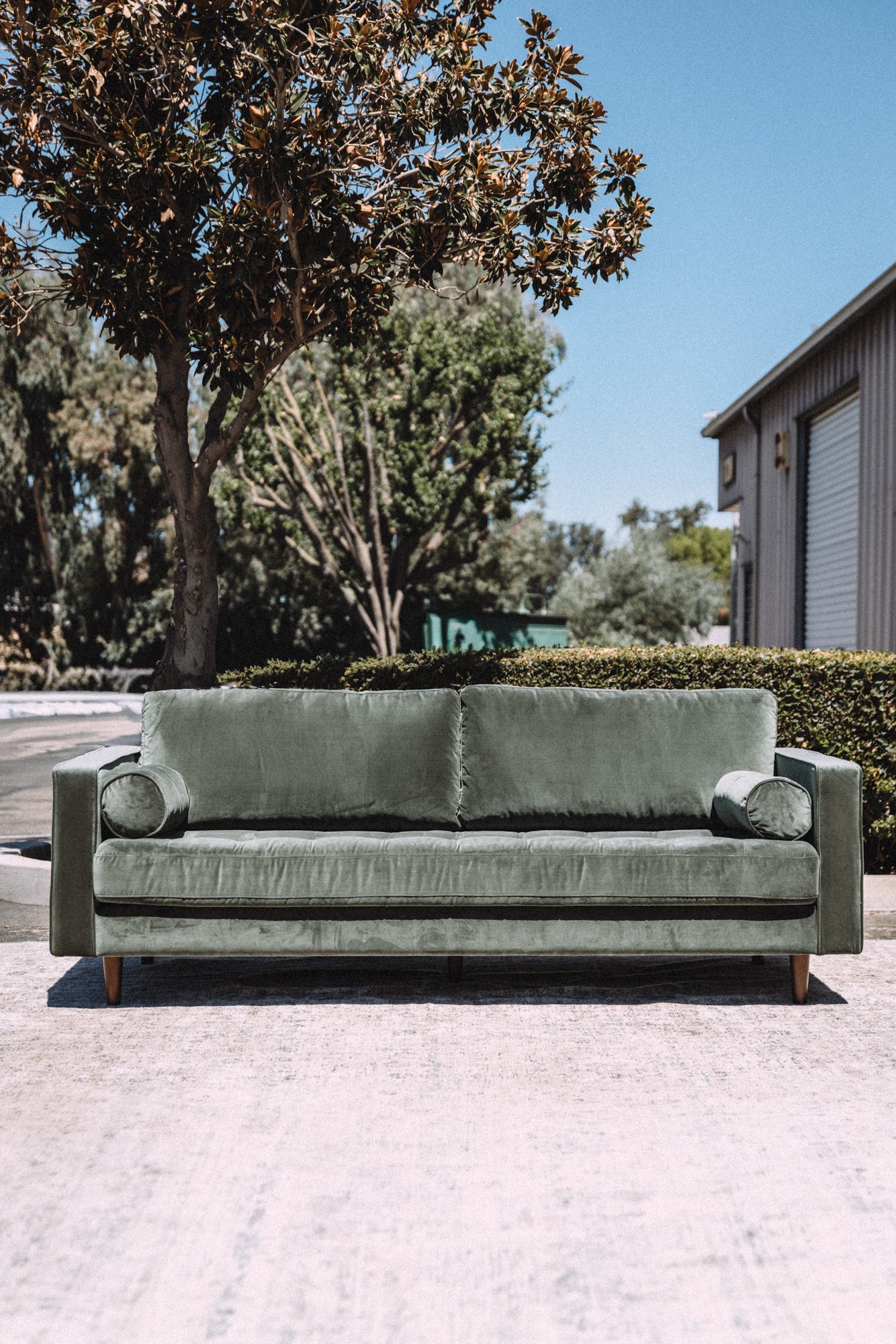 Article Sven 88" Tufted Velvet Sofa - Plush Pacific Green