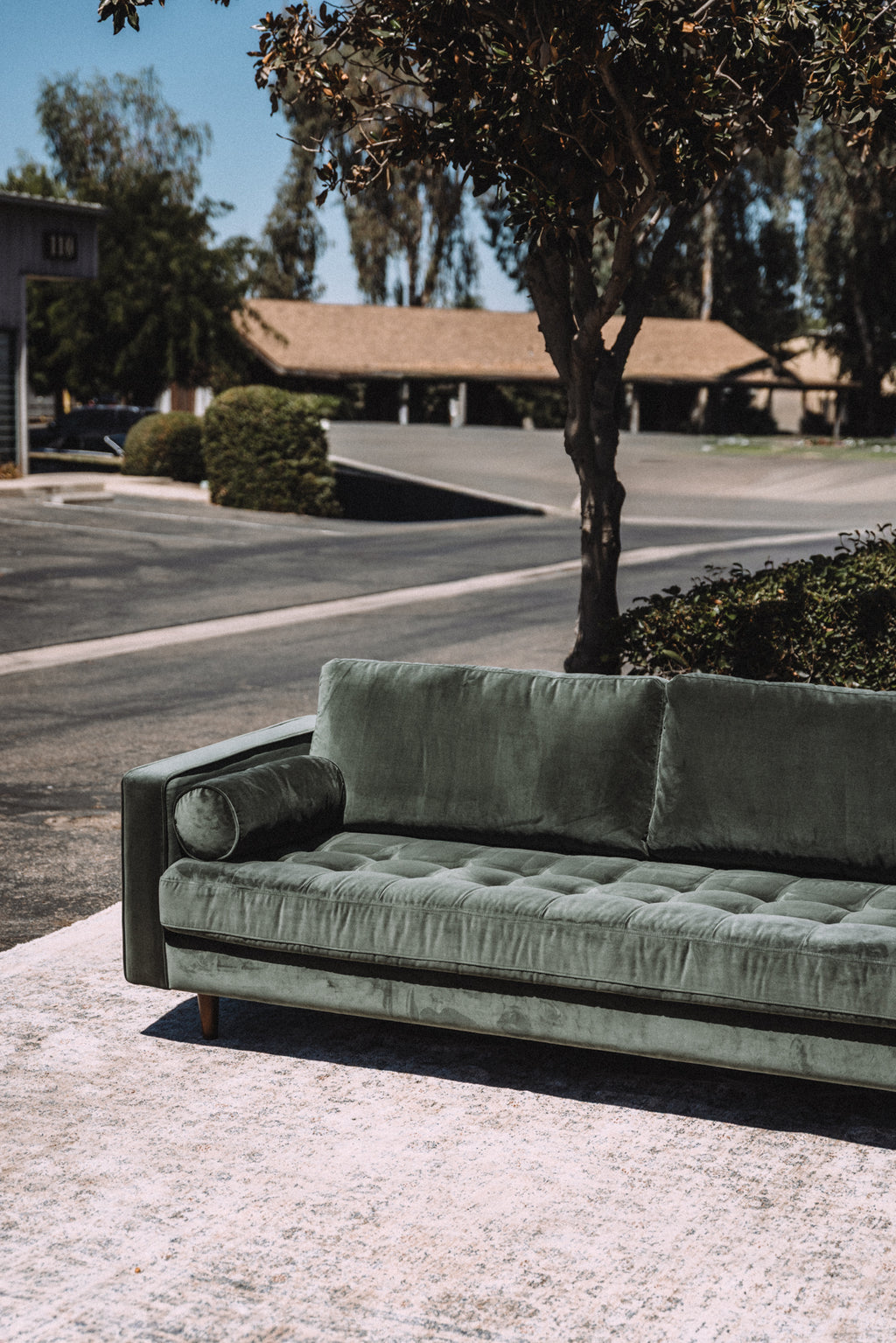 Article Sven 88" Tufted Velvet Sofa - Plush Pacific Green