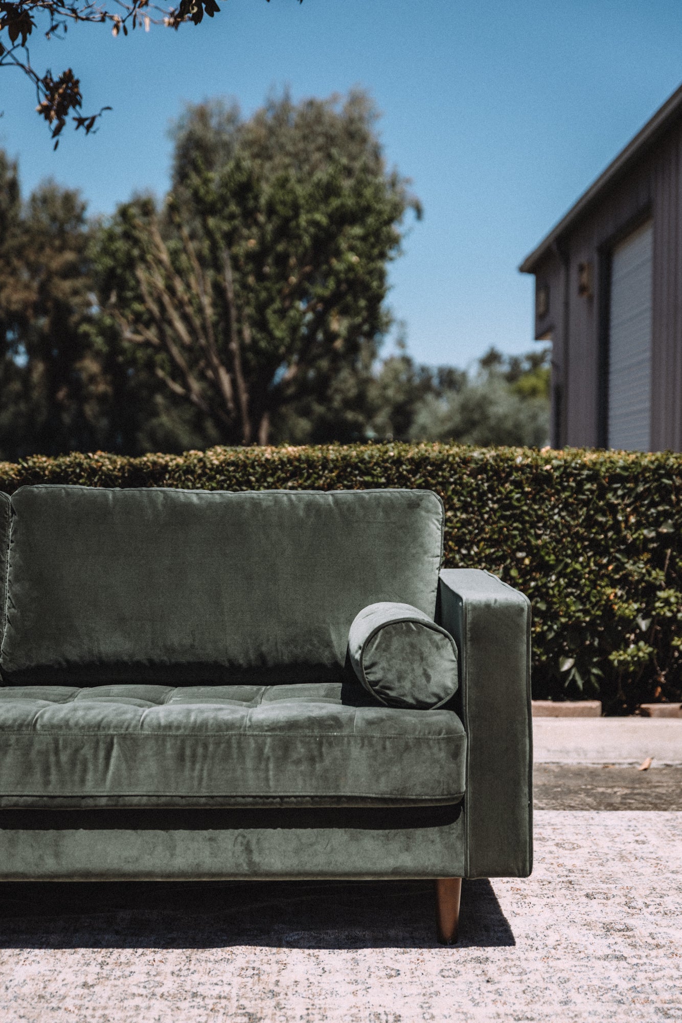 Article Sven 88" Tufted Velvet Sofa - Plush Pacific Green