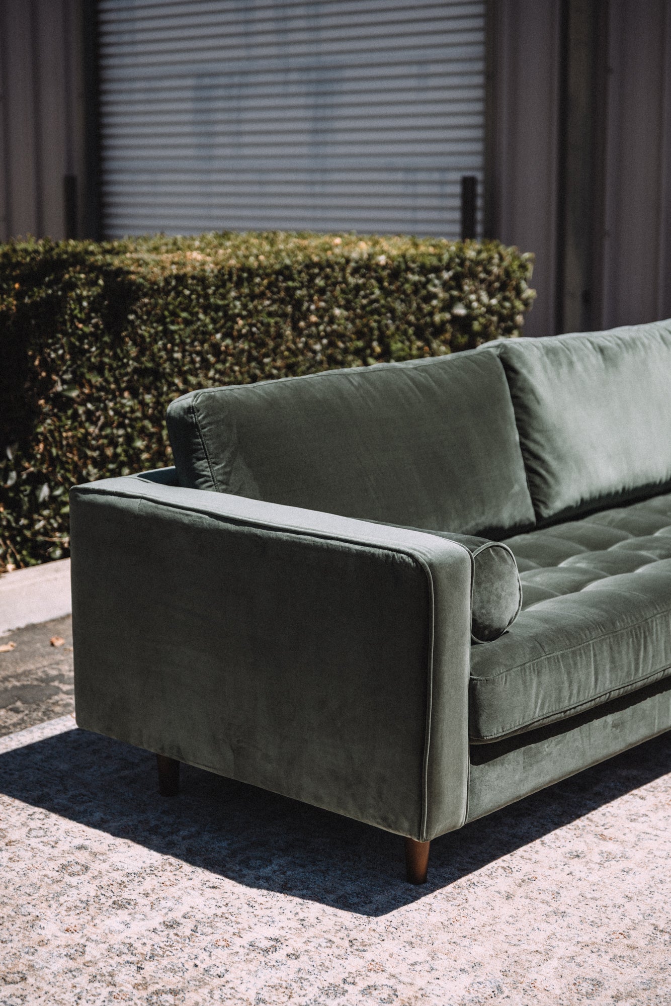 Article Sven 88" Tufted Velvet Sofa - Plush Pacific Green