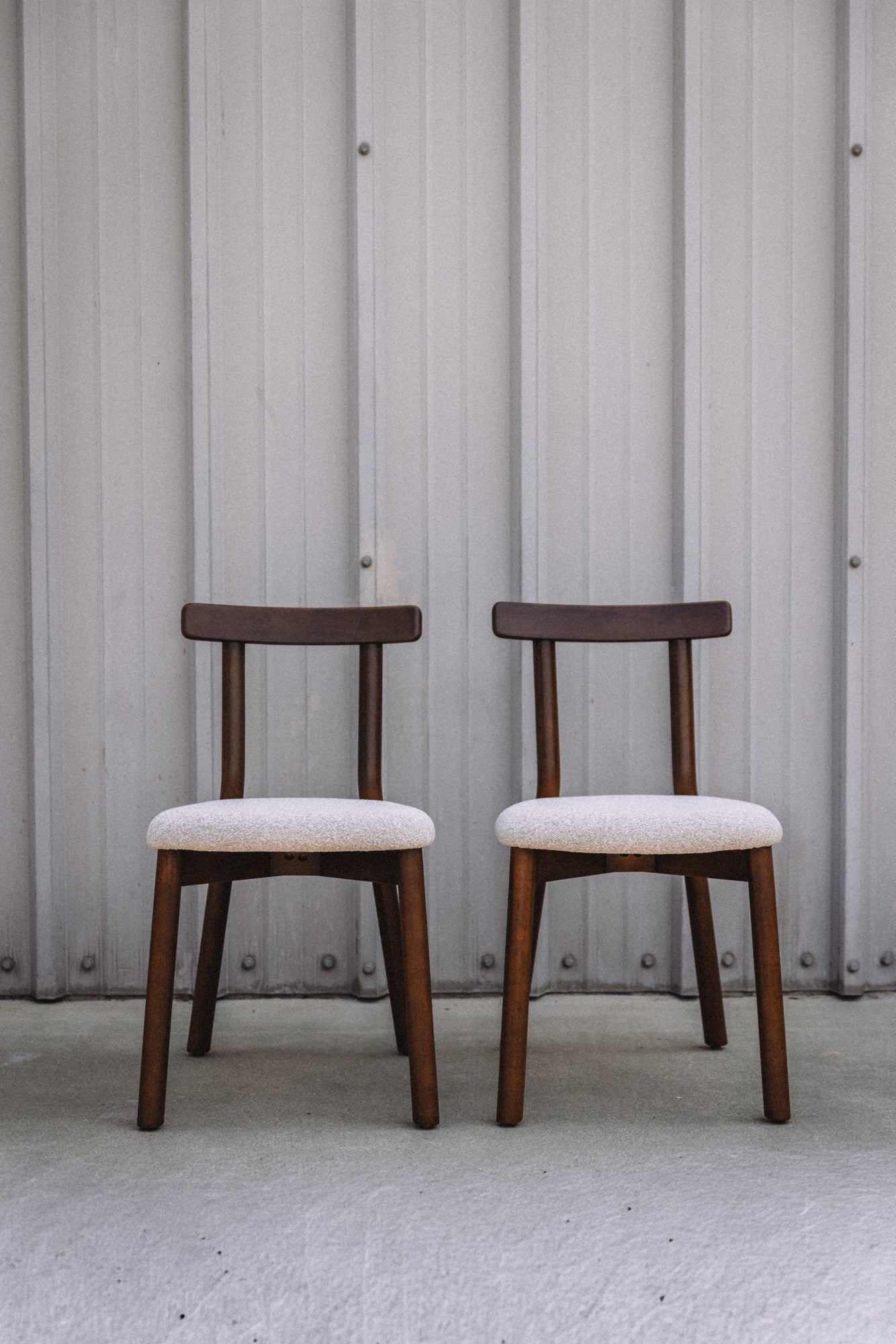 (Set of 4) Article Ulka Dining Chairs - Walnut and Ratine Buff
