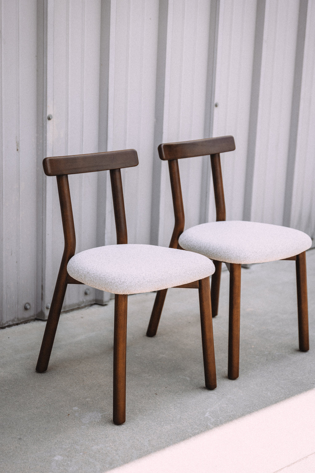 (Set of 4) Article Ulka Dining Chairs - Walnut and Ratine Buff