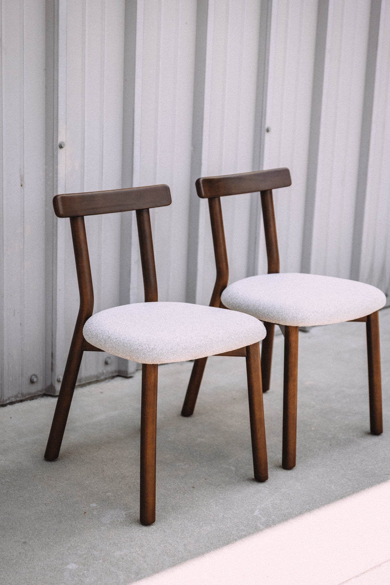 (Set of 4) Article Ulka Dining Chairs - Walnut and Ratine Buff