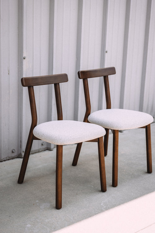 (Set of 4) Article Ulka Dining Chairs - Walnut and Ratine Buff