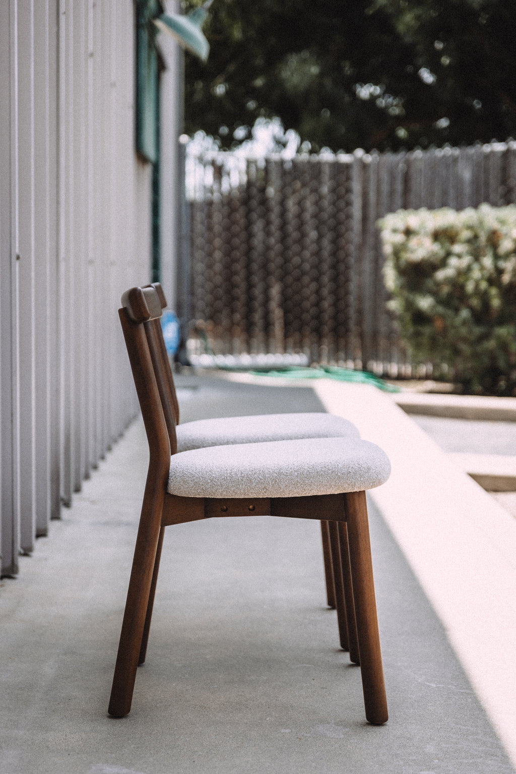 (Set of 4) Article Ulka Dining Chairs - Walnut and Ratine Buff