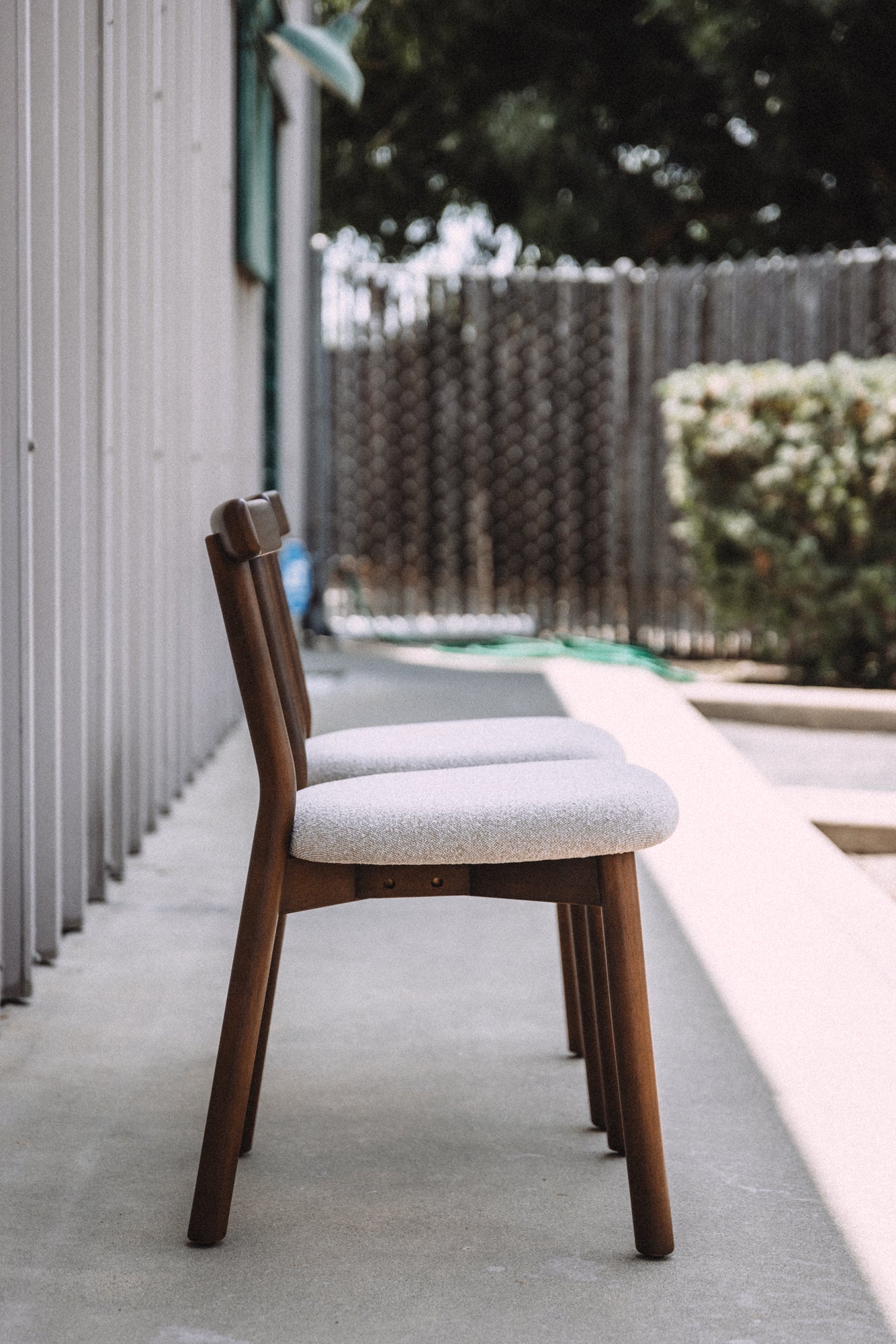(Set of 4) Article Ulka Dining Chairs - Walnut and Ratine Buff