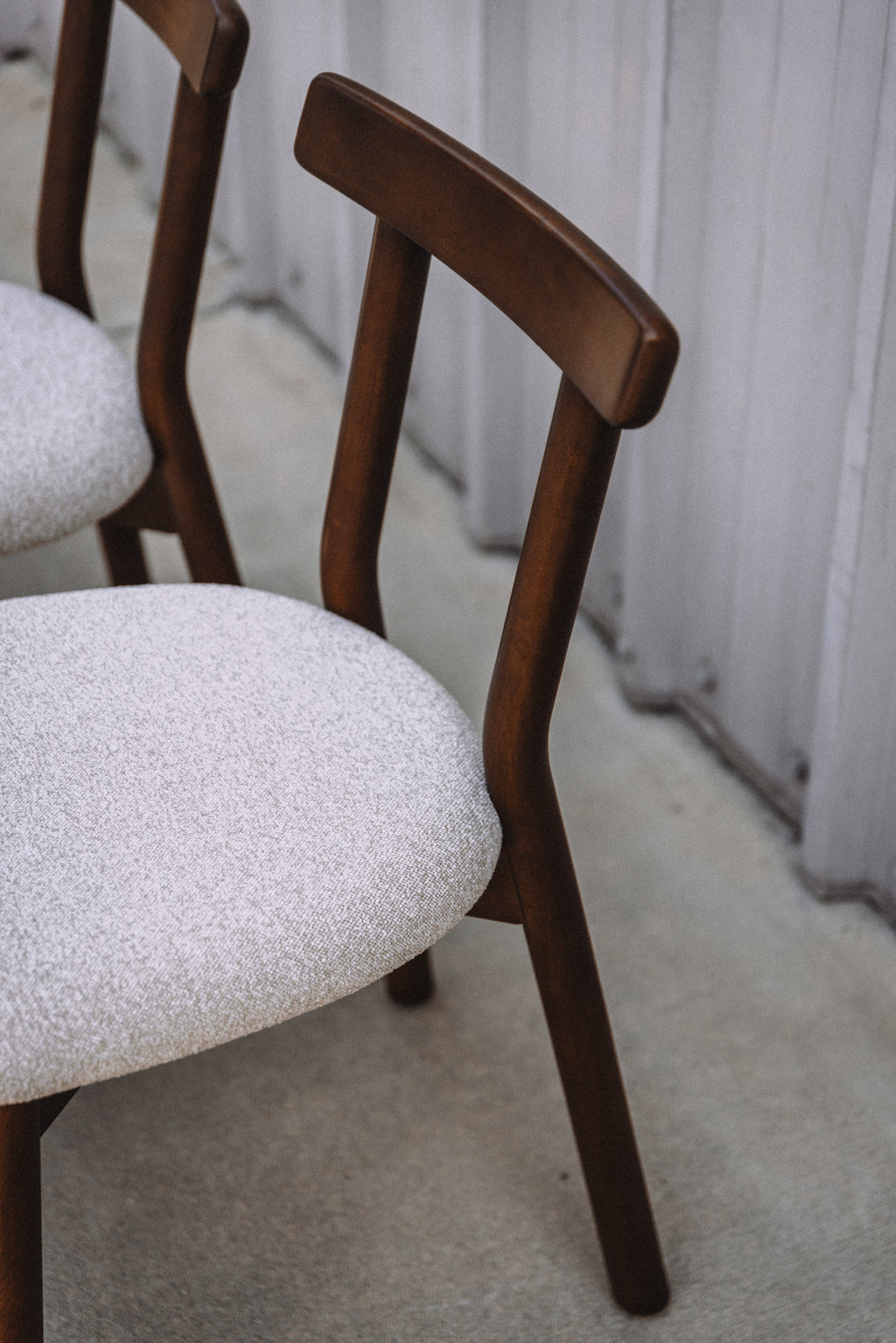 (Set of 4) Article Ulka Dining Chairs - Walnut and Ratine Buff
