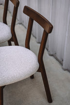 (Set of 4) Article Ulka Dining Chairs - Walnut and Ratine Buff