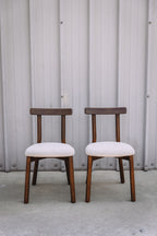 (Set of 4) Article Ulka Dining Chairs - Walnut and Ratine Buff