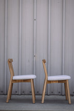 Article Ulka Dining Chair - White Oak and Ratine Ivory (Set of 4)