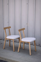 Article Ulka Dining Chair - White Oak and Ratine Ivory (Set of 4)