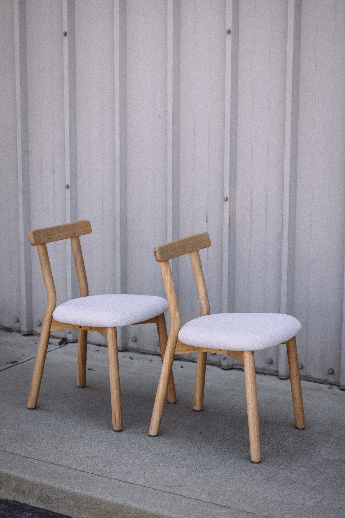 Article Ulka Dining Chair - White Oak and Ratine Ivory (Set of 4)
