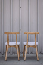 Article Ulka Dining Chair - White Oak and Ratine Ivory (Set of 4)