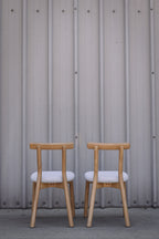 Article Ulka Dining Chair - White Oak and Ratine Ivory (Set of 4)