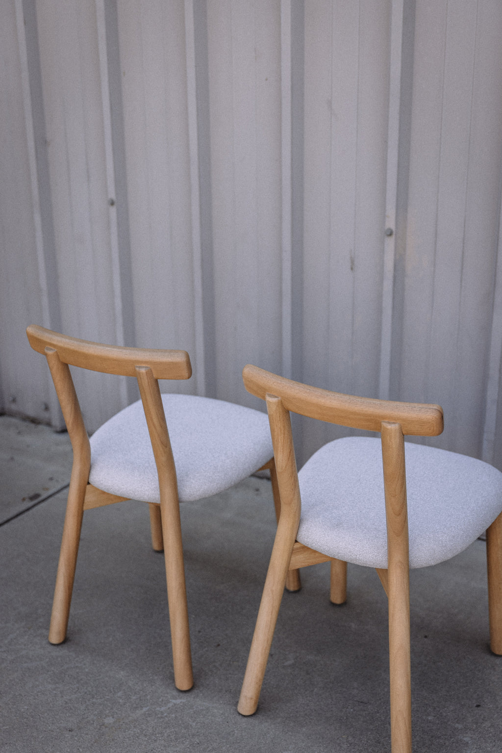 Article Ulka Dining Chair - White Oak and Ratine Ivory (Set of 4)