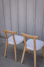Article Ulka Dining Chair - White Oak and Ratine Ivory (Set of 4)