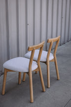 Article Ulka Dining Chair - White Oak and Ratine Ivory (Set of 4)
