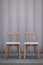 Article Ulka Dining Chair - White Oak and Ratine Ivory (Set of 4)