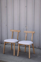 Article Ulka Dining Chair - White Oak and Ratine Ivory (Set of 4)