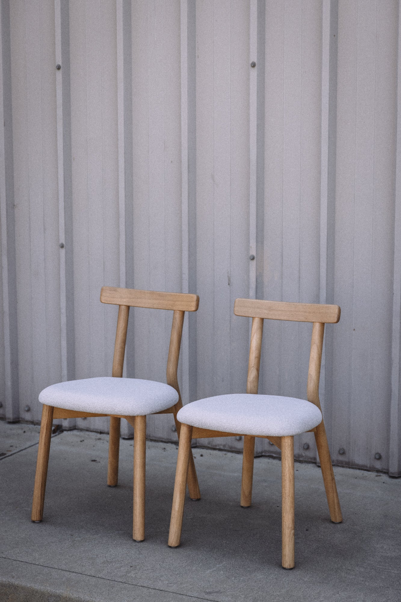 Article Ulka Dining Chair - White Oak and Ratine Ivory (Set of 4)