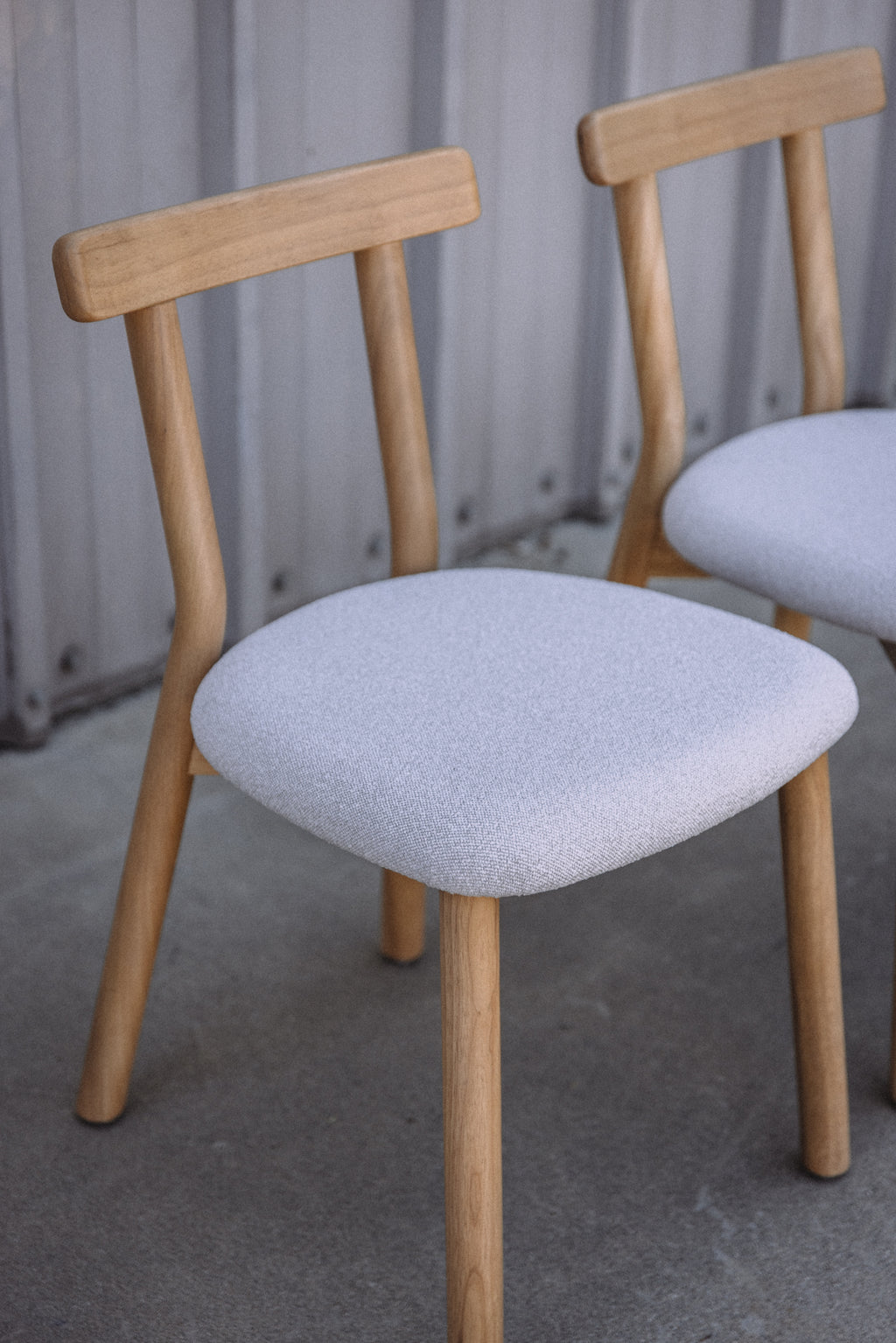 Article Ulka Dining Chair - White Oak and Ratine Ivory (Set of 4)
