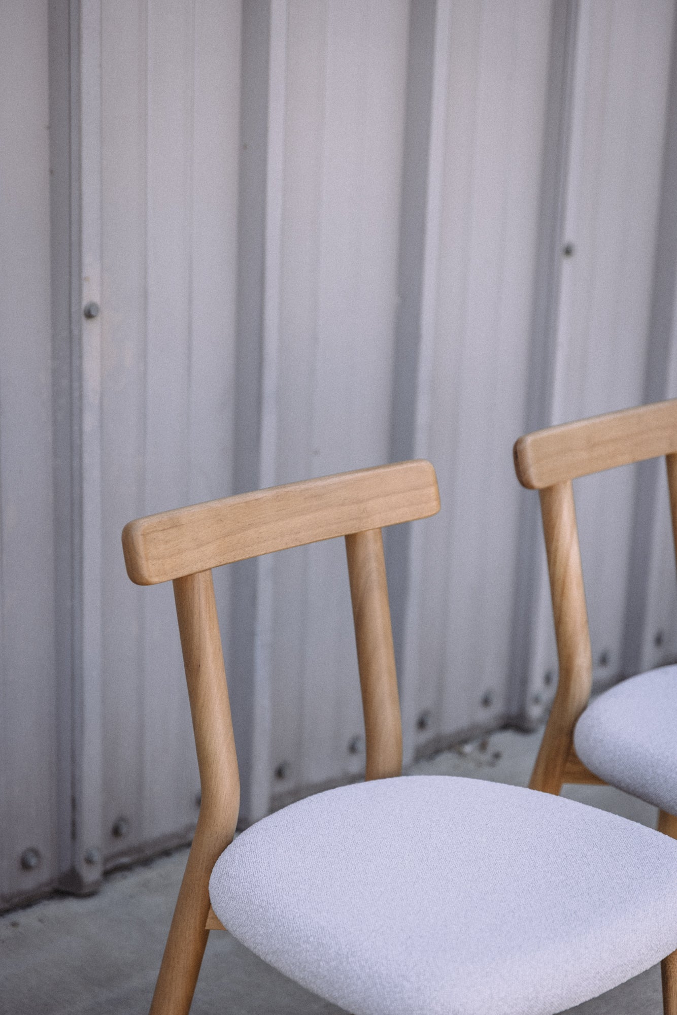 Article Ulka Dining Chair - White Oak and Ratine Ivory (Set of 4)
