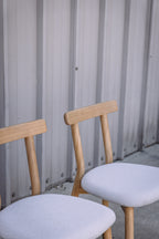 Article Ulka Dining Chair - White Oak and Ratine Ivory (Set of 4)