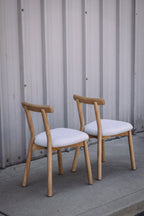 Article Ulka Dining Chair - White Oak and Ratine Ivory (Set of 4)