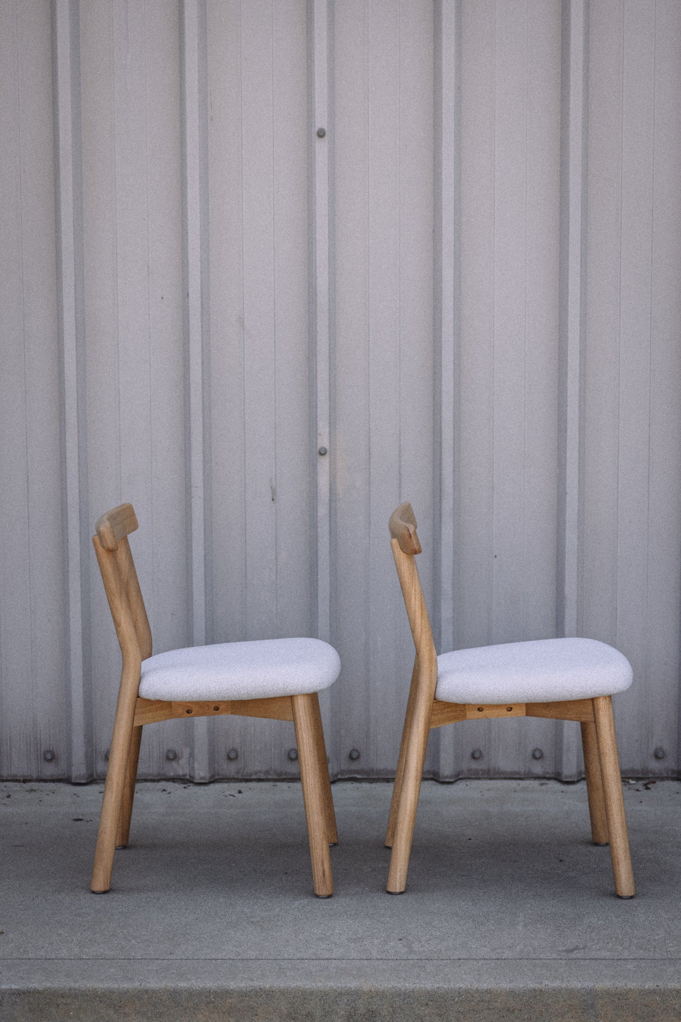 Article Ulka Dining Chair - White Oak and Ratine Ivory (Set of 4)