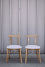 Article Ulka Dining Chair - White Oak and Ratine Ivory (Set of 4)