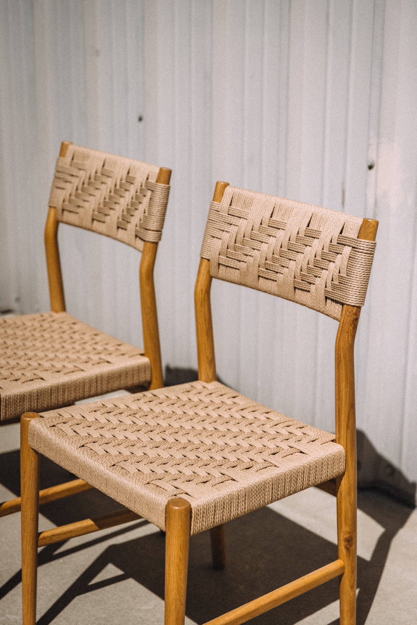 Article Wosla Corded Dining Chair - Oak/Danish Cord (Set of 2)